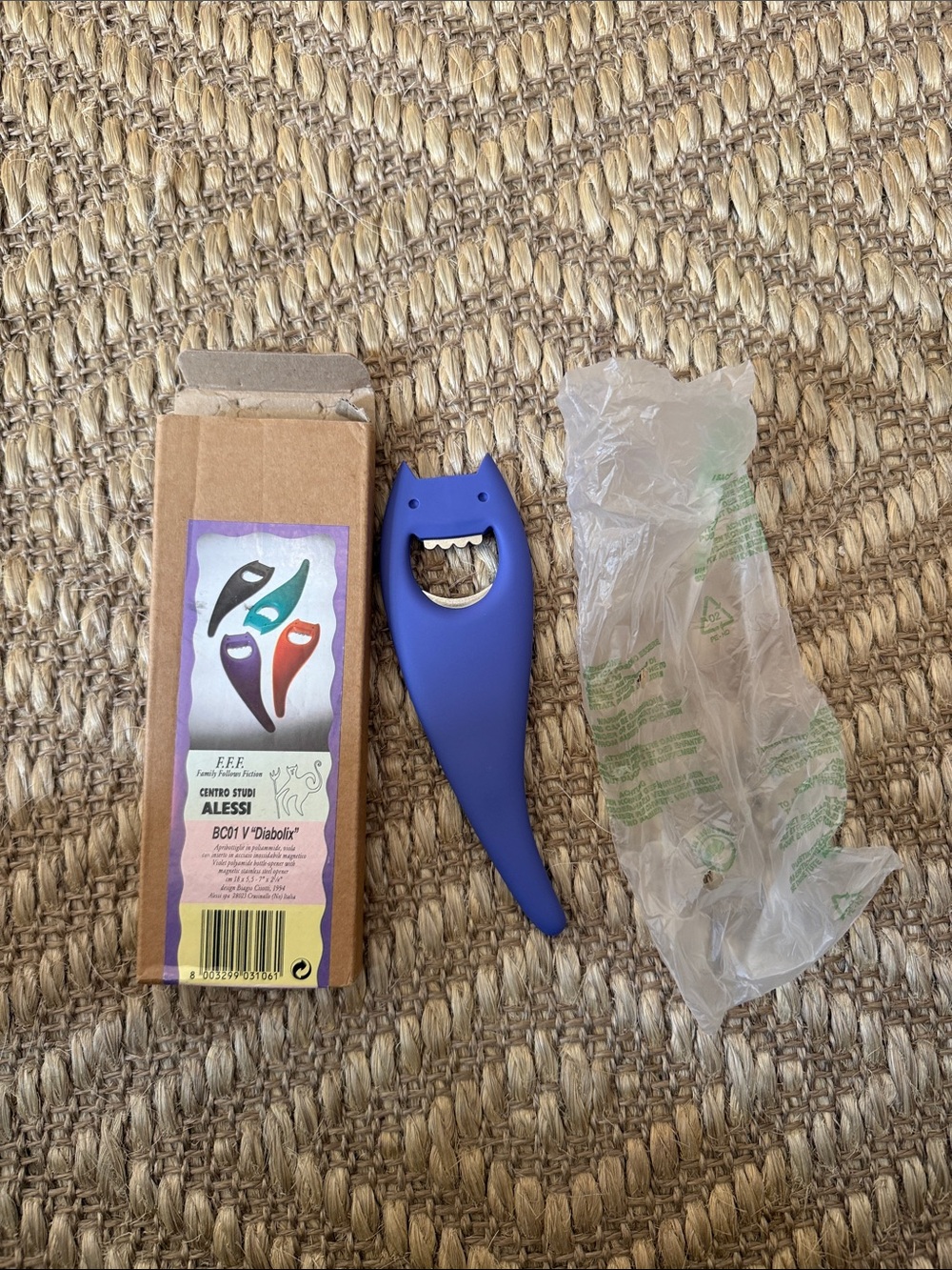 Alessi Diabolix Blue Bottle Opener